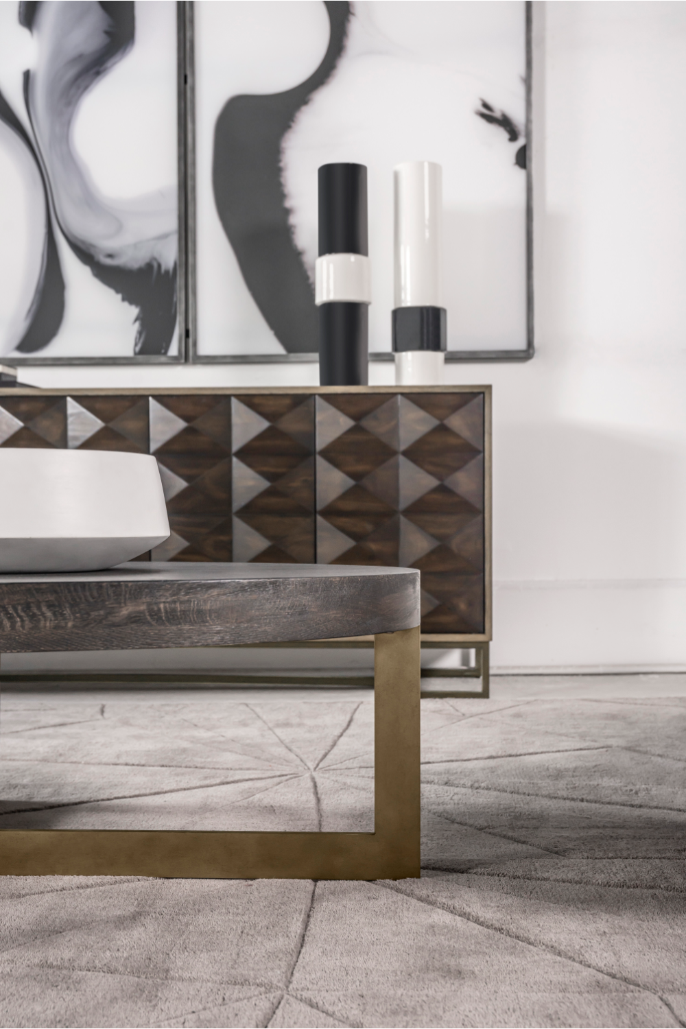 Oak and Walnut Geometrical Sideboard - Andrew Martin Casey | Woodfurniture.com