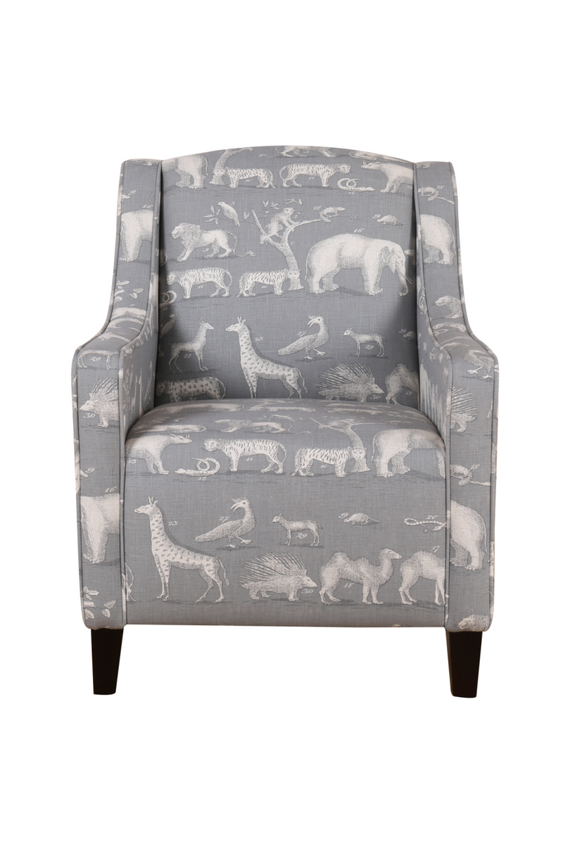 Gray Animal Motif Armchair | Andrew Martin Finbar | Woodfurniture.com