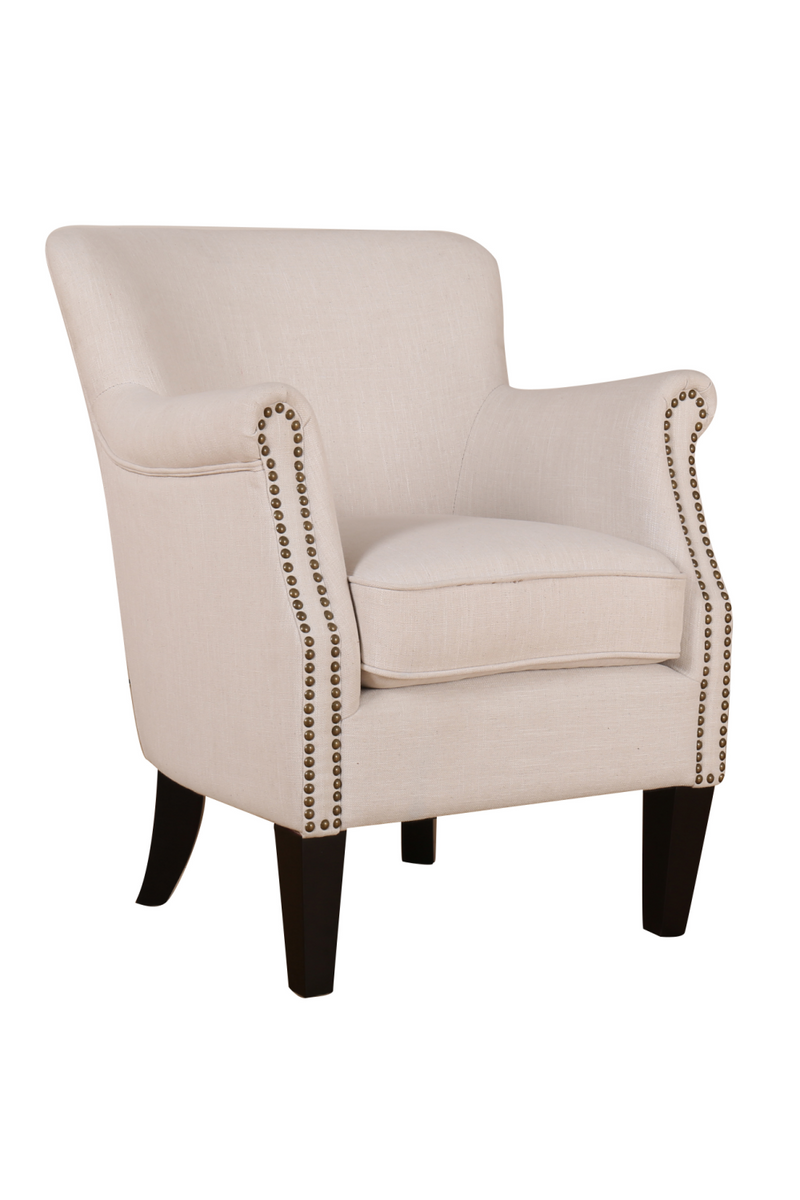 Cream Upholstered with Studs Accent Armchair | Andrew Martin | Woodfurniture.com
