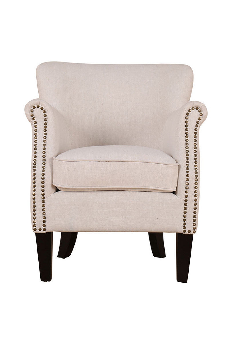 Cream Upholstered with Studs Accent Armchair | Andrew Martin | Woodfurniture.com