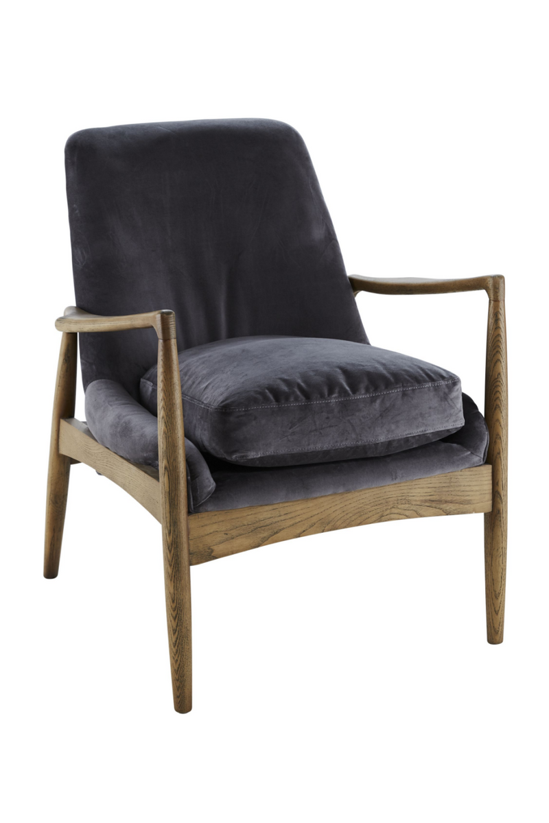 Gray Velvet Armchair | Andrew Martin Crispin | Woodfurniture.com
