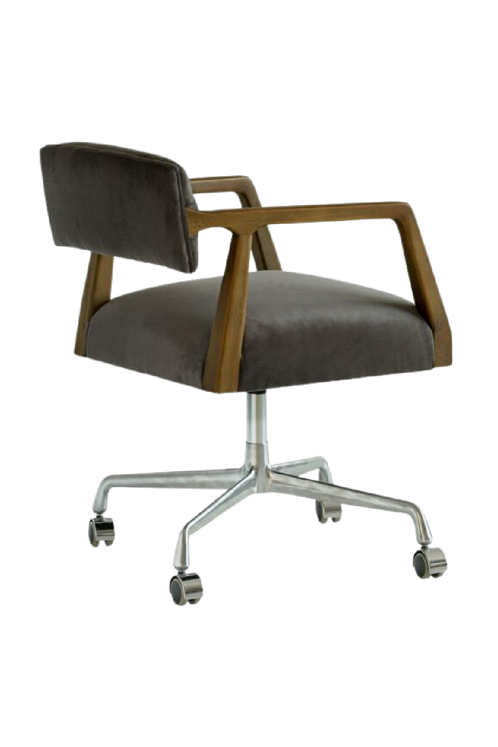 Gray Velvet Swivel Office Chair | Andrew Martin Theo | Woodfurniture.com