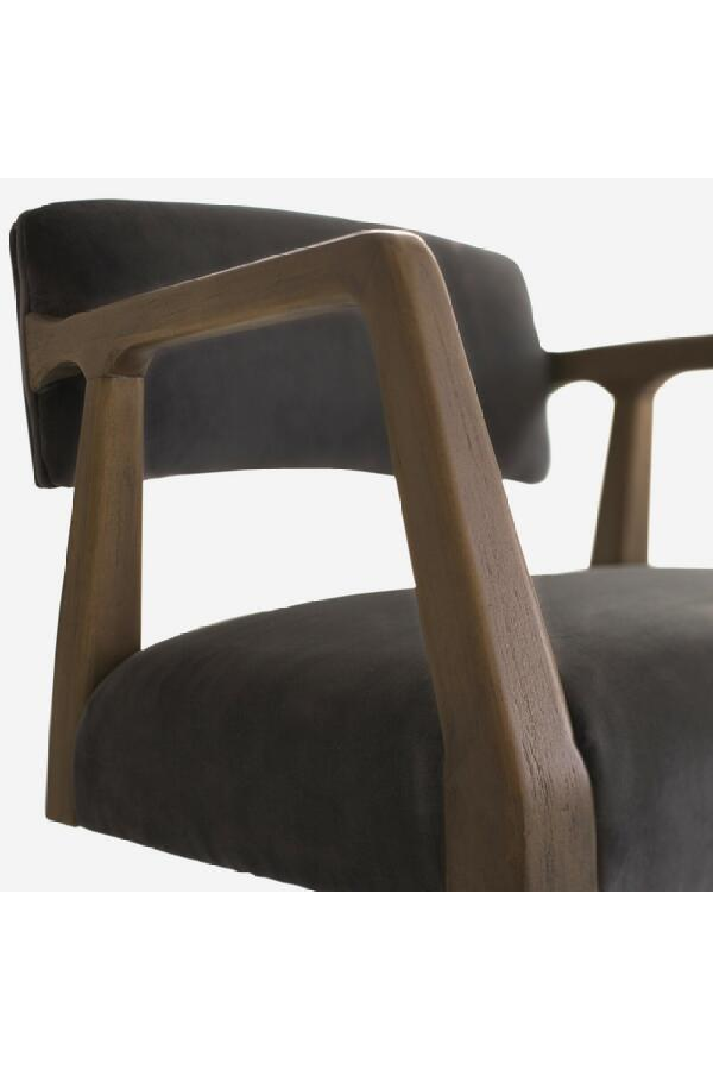 Gray Velvet Swivel Office Chair | Andrew Martin Theo | Woodfurniture.com