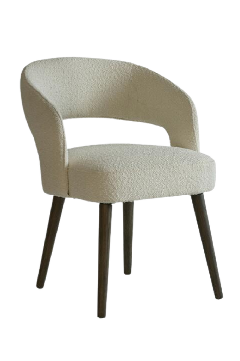 White Bouclé Dining Chair | Andrew Martin Franco | Woodfurniture.com