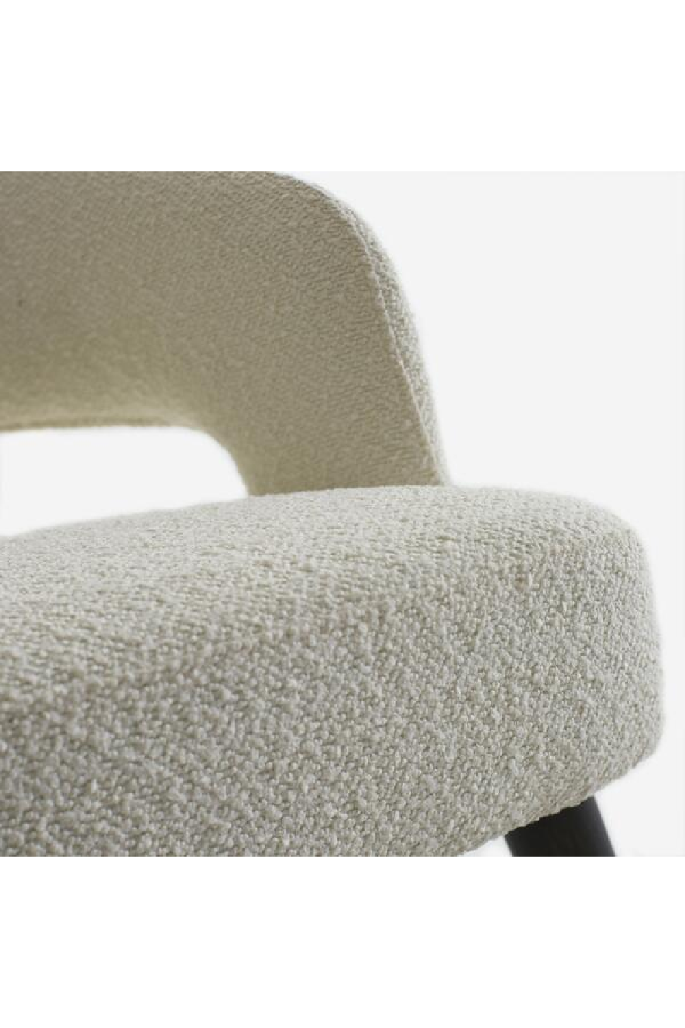 White Bouclé Dining Chair | Andrew Martin Franco | Woodfurniture.com