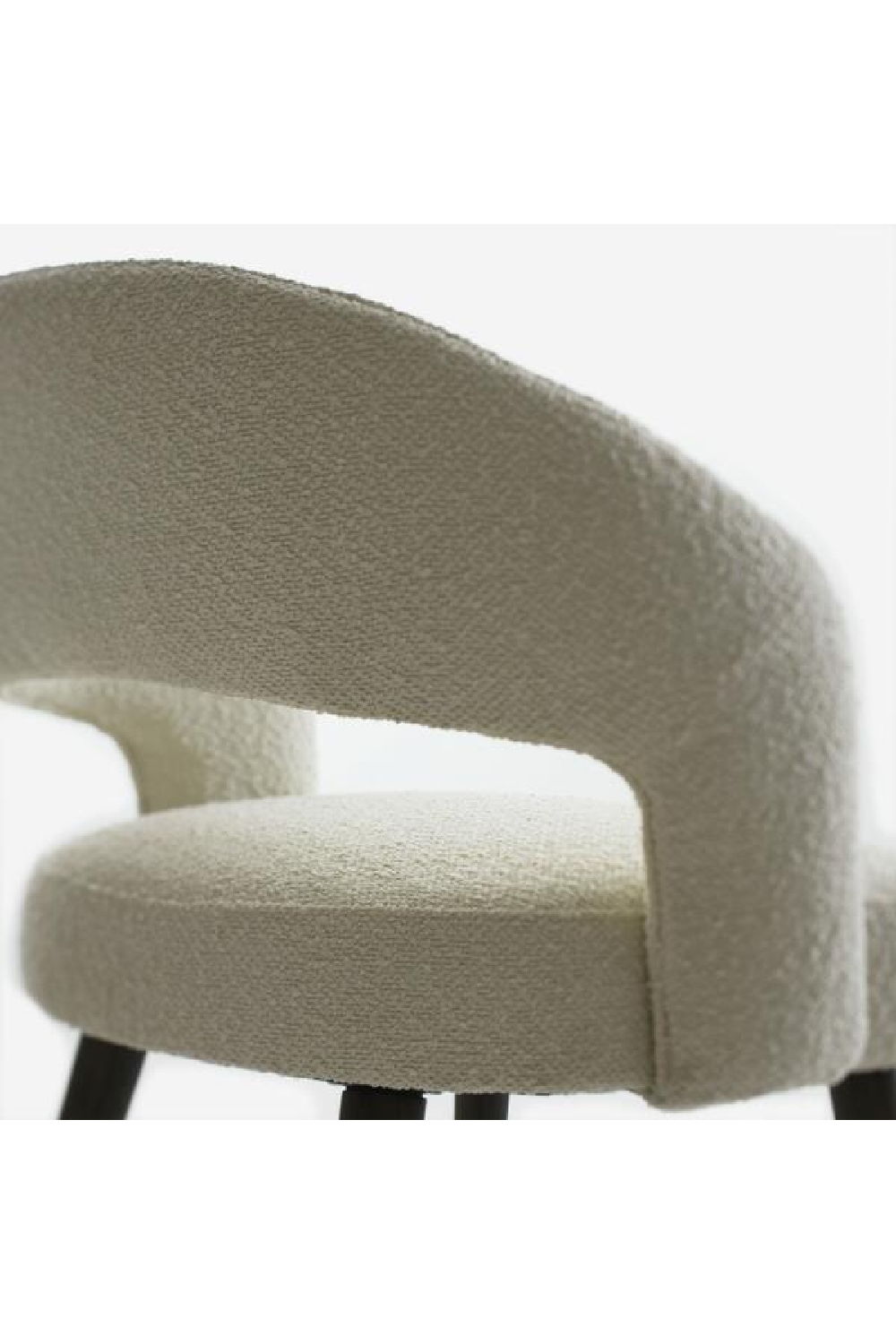 White Bouclé Dining Chair | Andrew Martin Franco | Woodfurniture.com