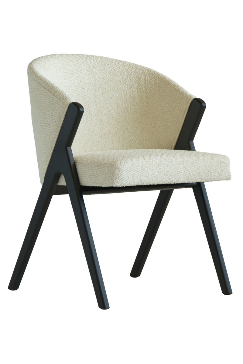 Off-White Bouclé Dining Chair | Andrew Martin Ciri | Woodfurniture.com