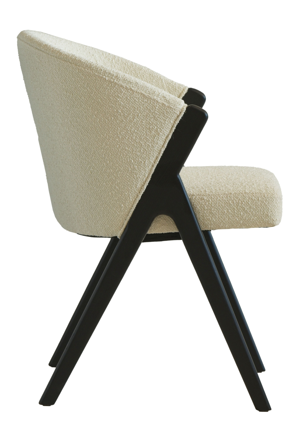 Off-White Bouclé Dining Chair | Andrew Martin Ciri | Woodfurniture.com