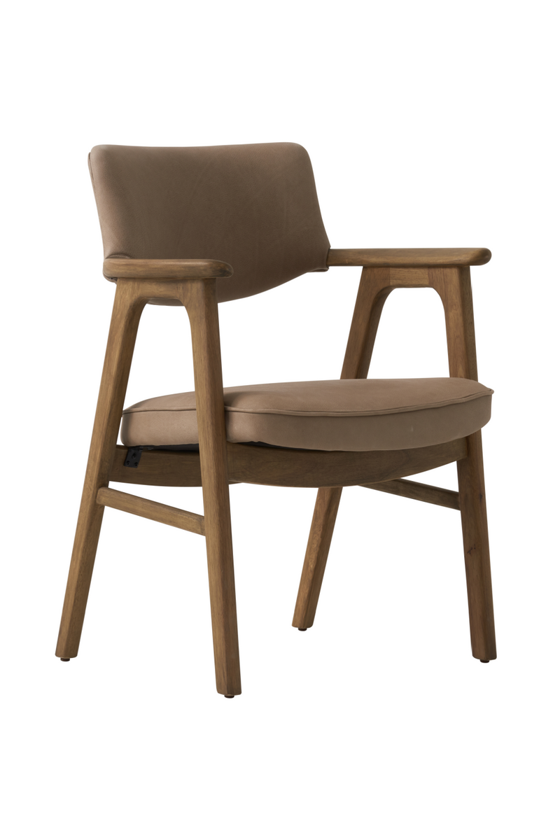 Taupe Leather Dining Chair | Andrew Martin Rutter | Woodfurniture.com