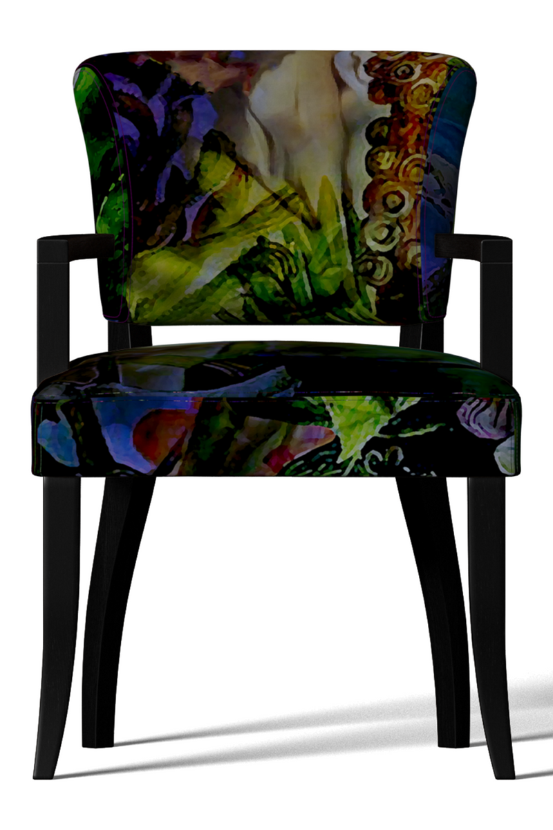 Printed Velvet Dining Armchair | Andrew Martin Mimi | Woodfurniture.com