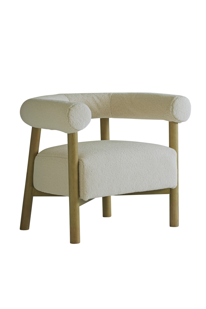 Cream Sheepskin Curved Armchair | Andrew Martin Rollo | Woodfurniture.com