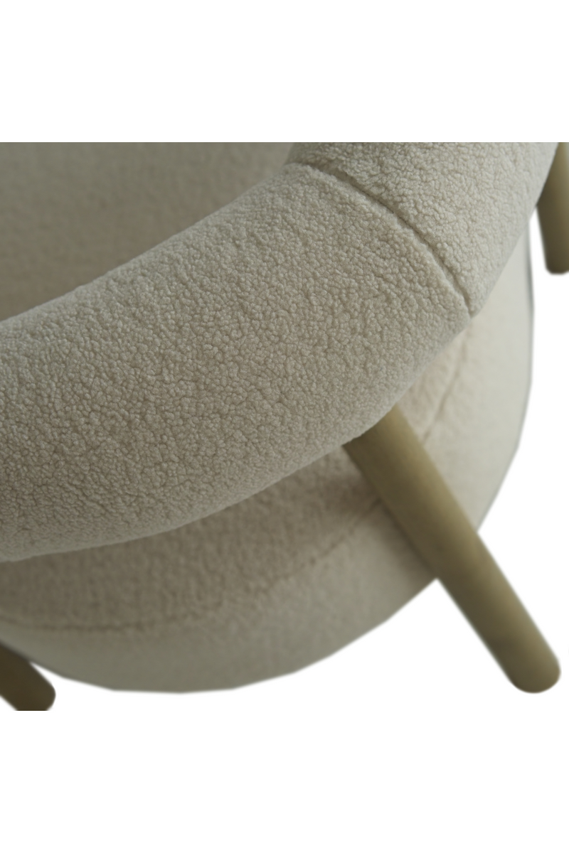 Cream Sheepskin Curved Armchair | Andrew Martin Rollo | Woodfurniture.com