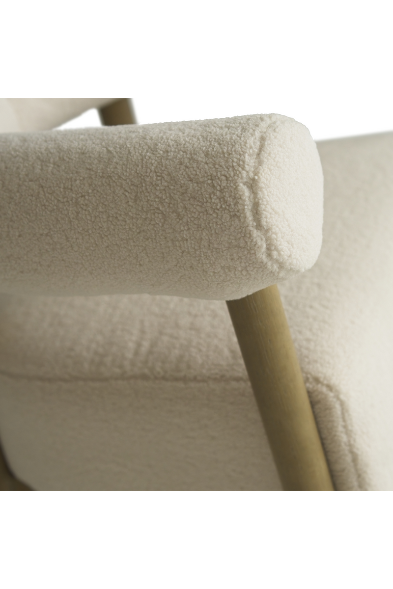 Cream Sheepskin Curved Armchair | Andrew Martin Rollo | Woodfurniture.com