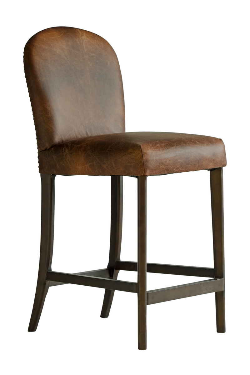 Brown Leather Bar Stool | Andrew Martin Nico |  Woodfurniture.com