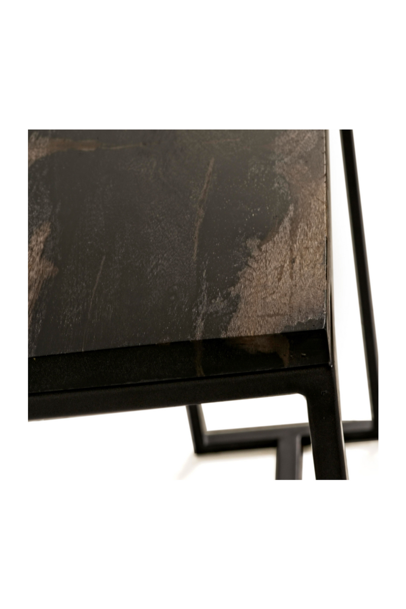Black Petrified Wood Console Table | Andrew Martin Greta | Woodfurniture.com