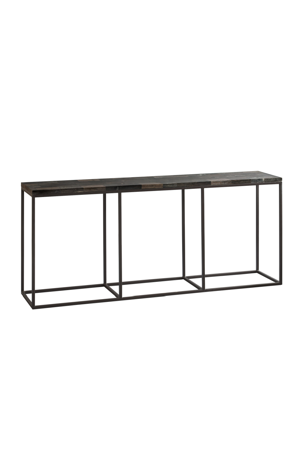 Black Petrified Wood Console Table | Andrew Martin Raife | Woodfurniture.com