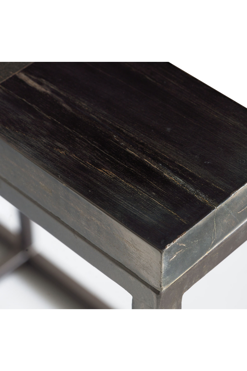 Black Petrified Wood Console Table | Andrew Martin Raife | Woodfurniture.com