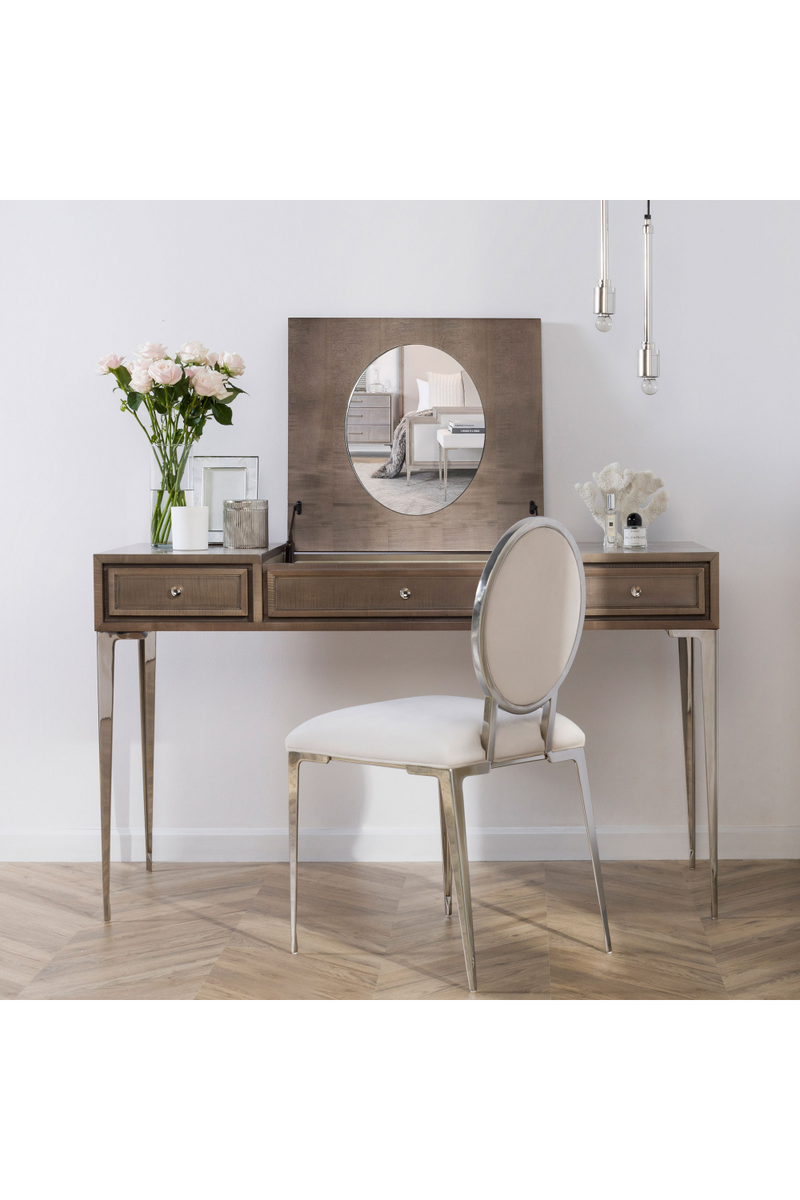 Mink Contemporary Dressing Table with Mirror | Andrew Martin | Woodfurniture.com