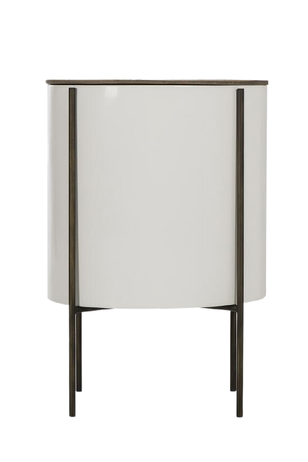 White Lacquered Tube Side Table | Andrew Martin Danica | woodfurniture.com