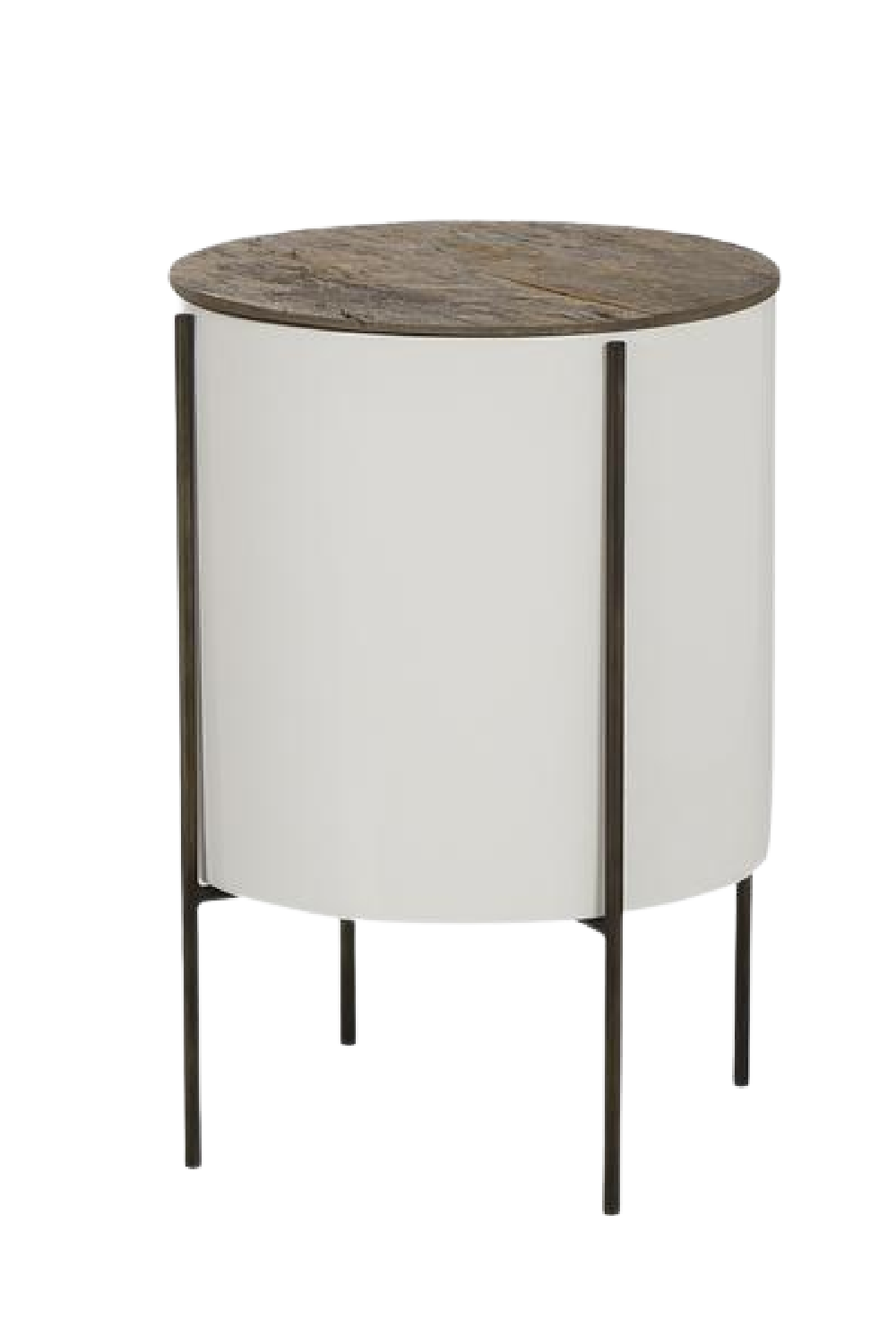 White Lacquered Tube Side Table | Andrew Martin Danica | woodfurniture.com