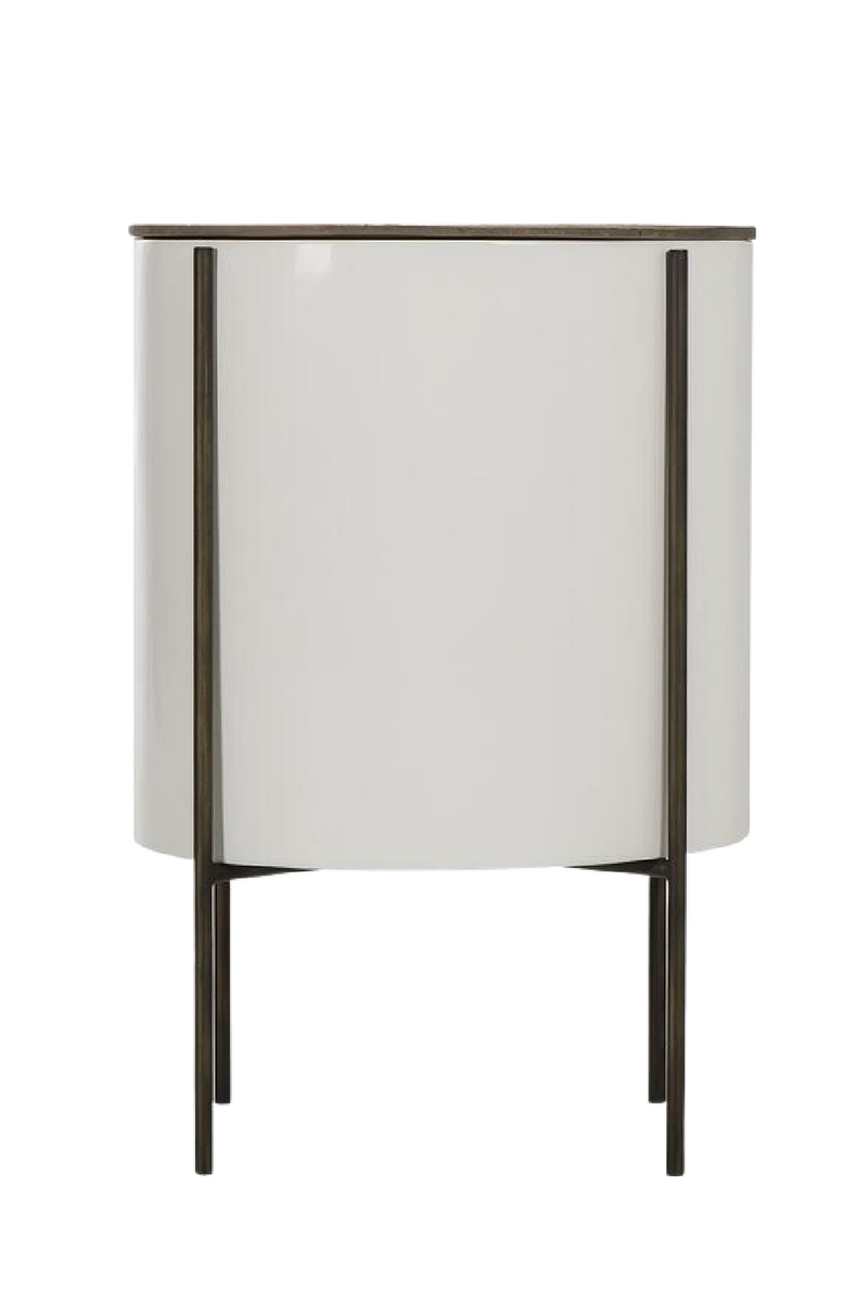 White Lacquered Tube Side Table | Andrew Martin Danica | woodfurniture.com
