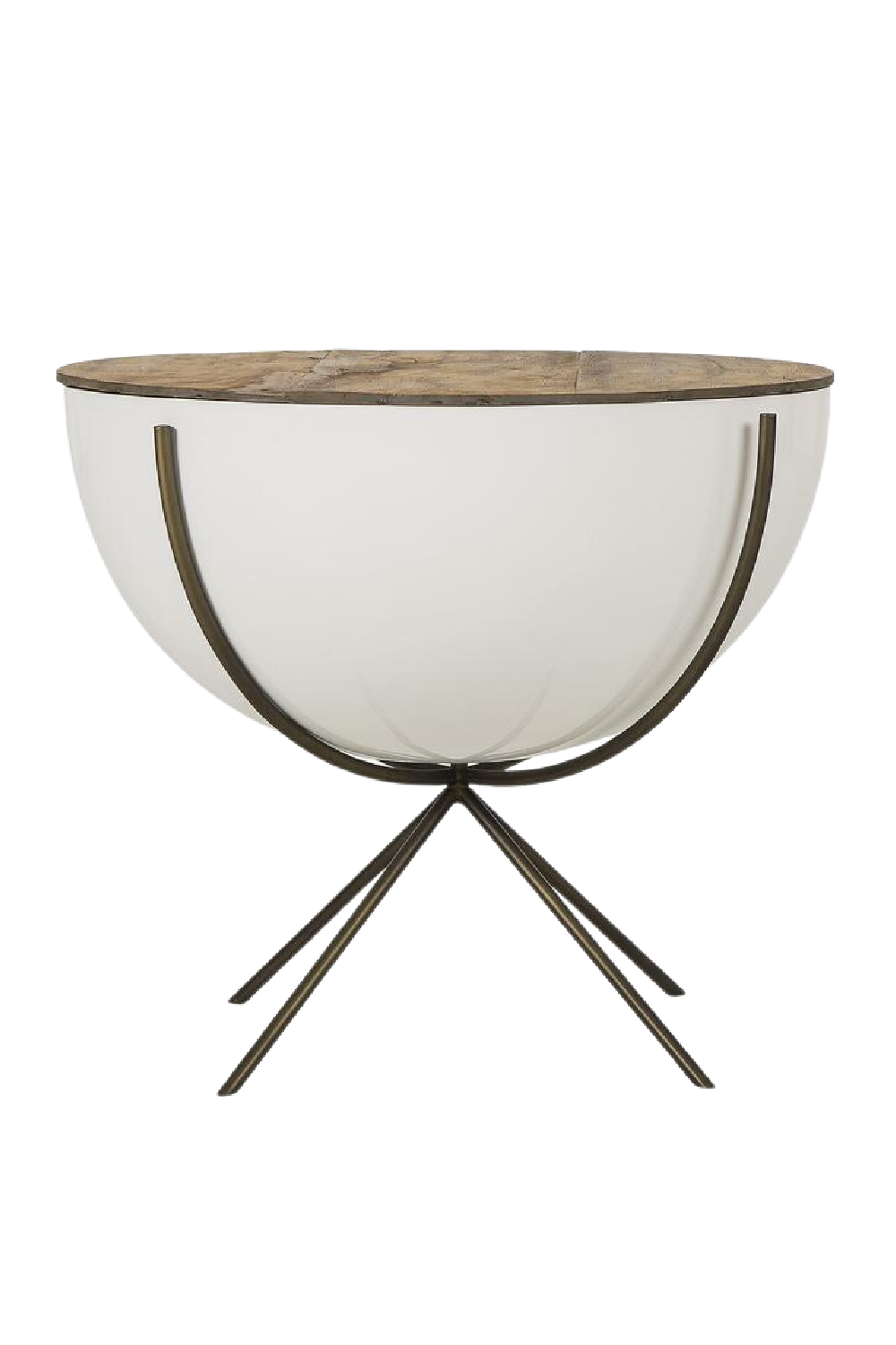 White Fiberglass Bowl Side Table | Andrew Martin Danica | woodfurniture.com