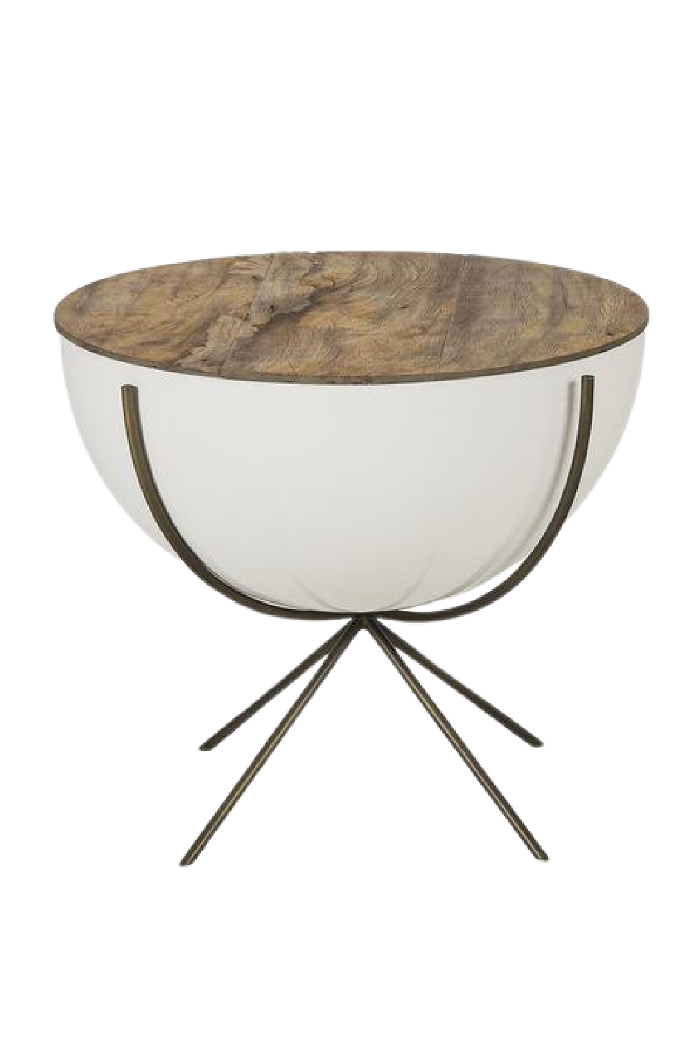 White Fiberglass Bowl Side Table | Andrew Martin Danica | woodfurniture.com