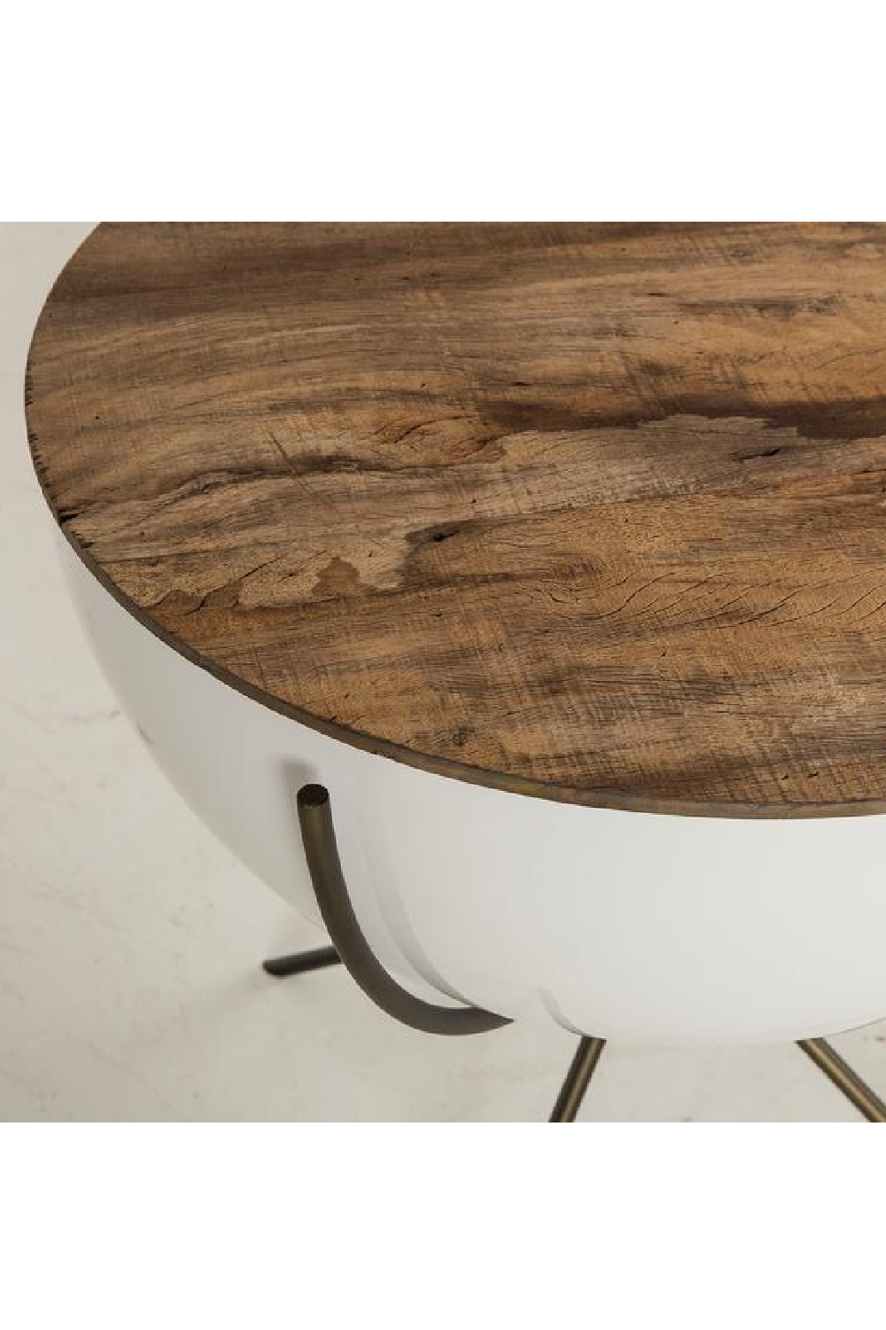 White Fiberglass Bowl Side Table | Andrew Martin Danica | woodfurniture.com