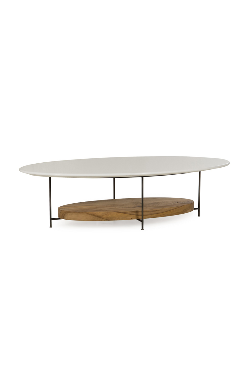 White Lacquer French Oak Coffee Table | Andrew Martin Olivia | woodfurniture.com