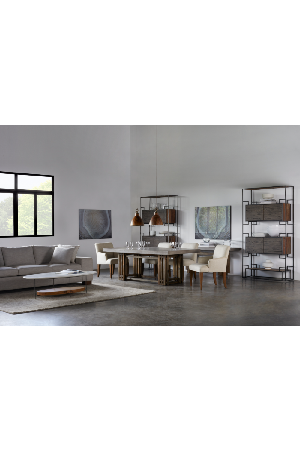 Concrete Slab Wooden Console Table L | Andrew Martin Cube | Woodfurniture.com