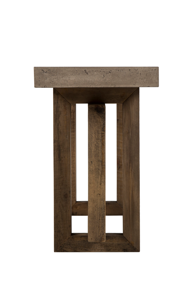 Concrete Slab Wooden Console Table L | Andrew Martin Cube | Woodfurniture.com