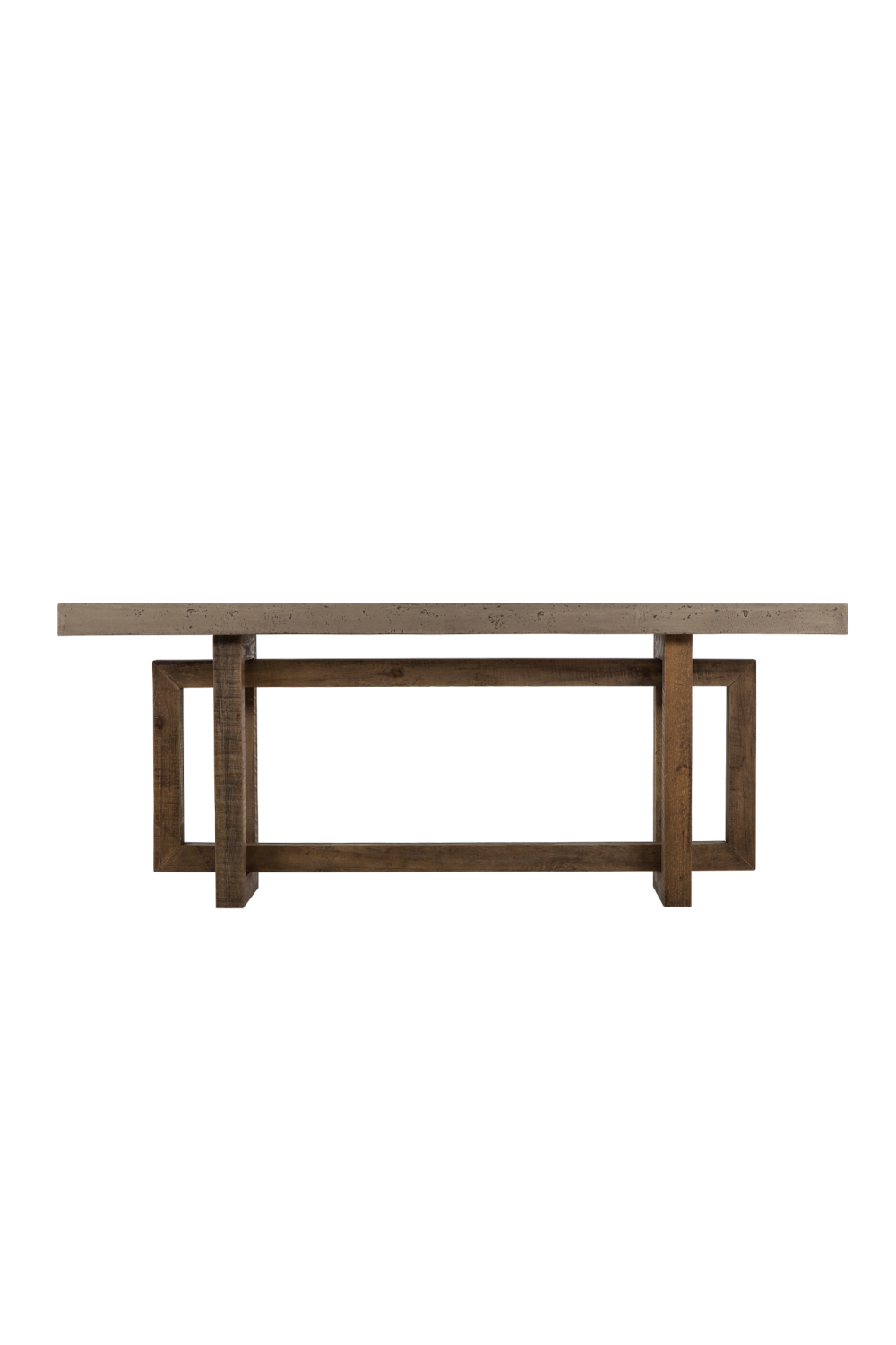 Concrete Slab Wooden Console Table L | Andrew Martin Cube | Woodfurniture.com