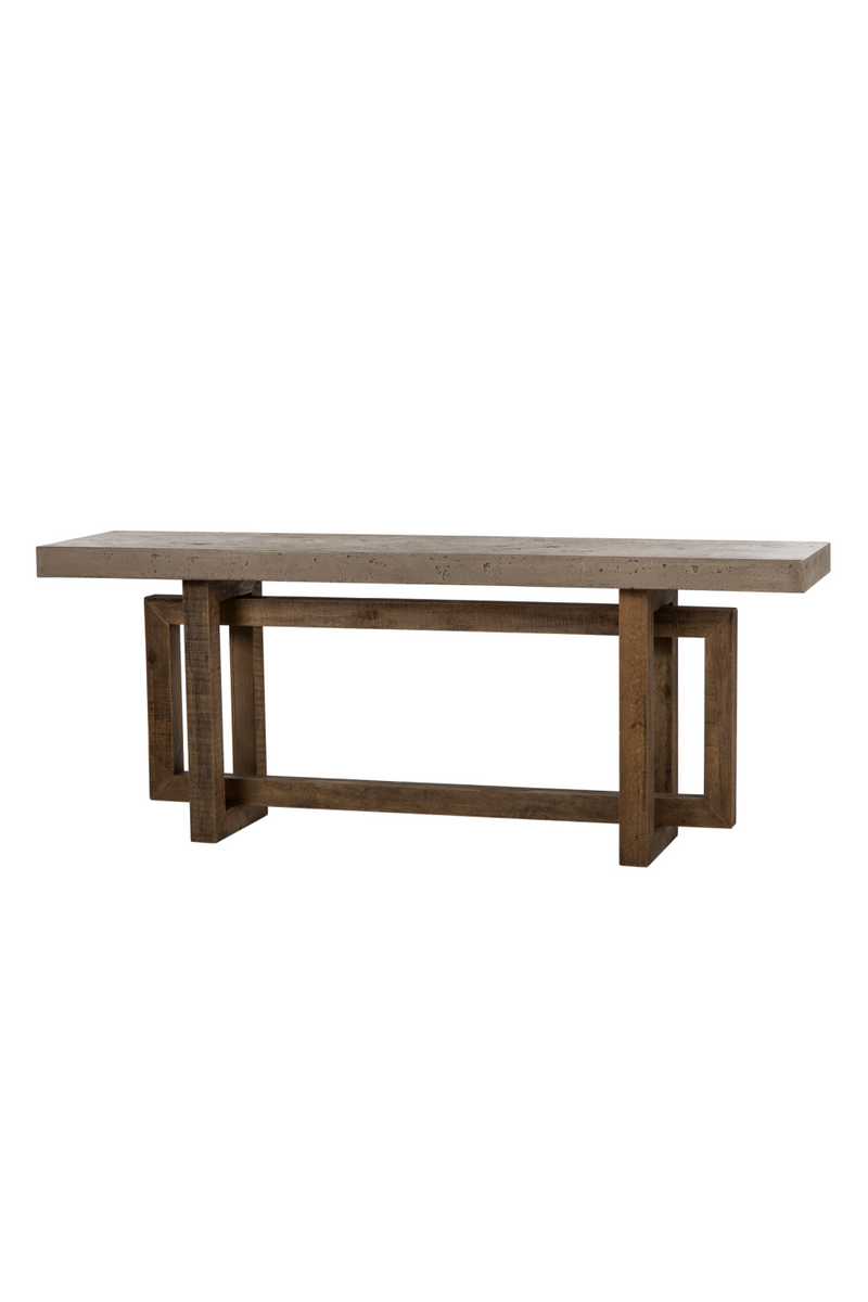 Concrete Slab Wooden Console Table L | Andrew Martin Cube | Woodfurniture.com