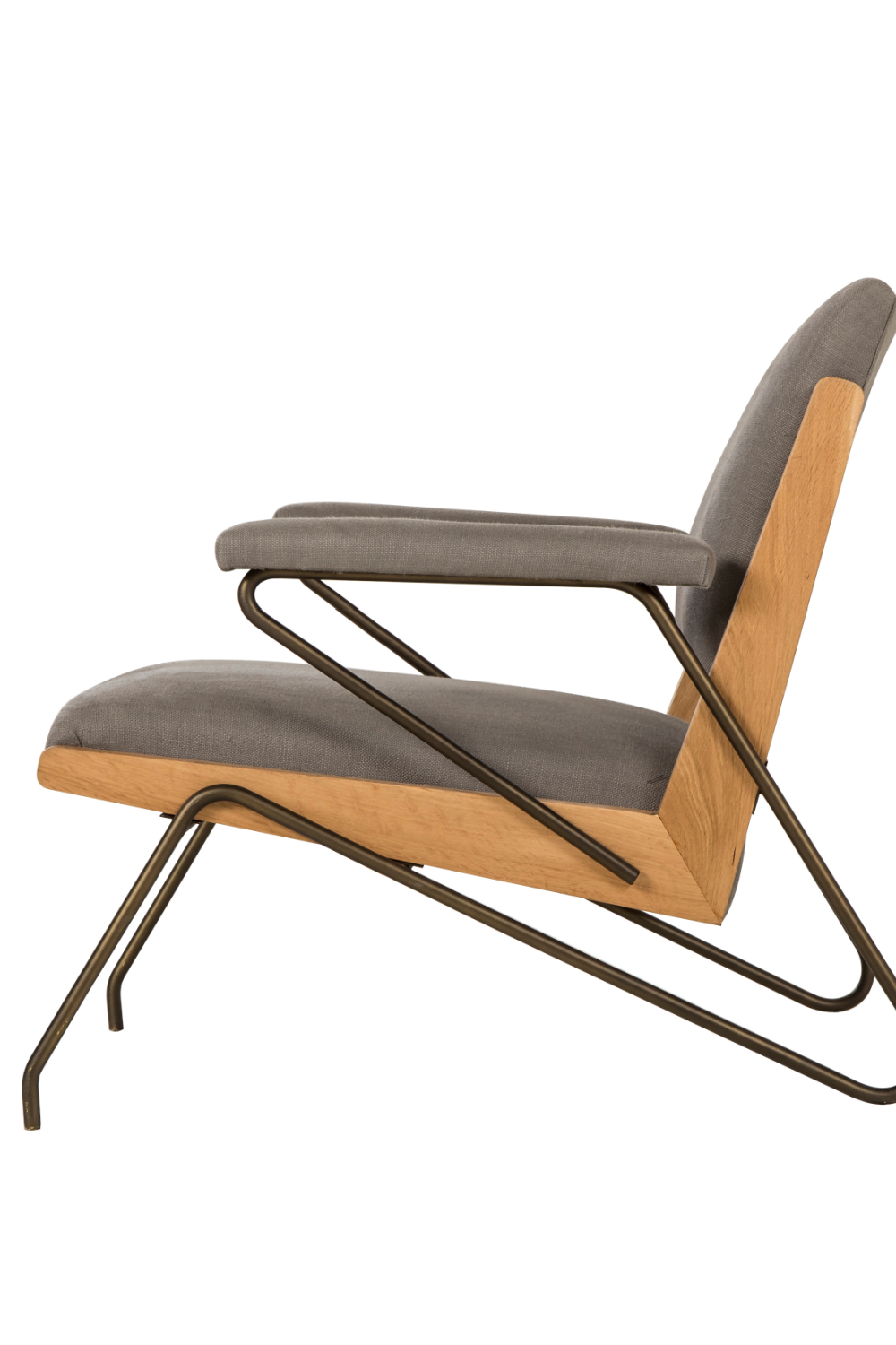 Oak Framed Gray Lounge Chair | Andrew Martin Marianne | Woodfurniture.com