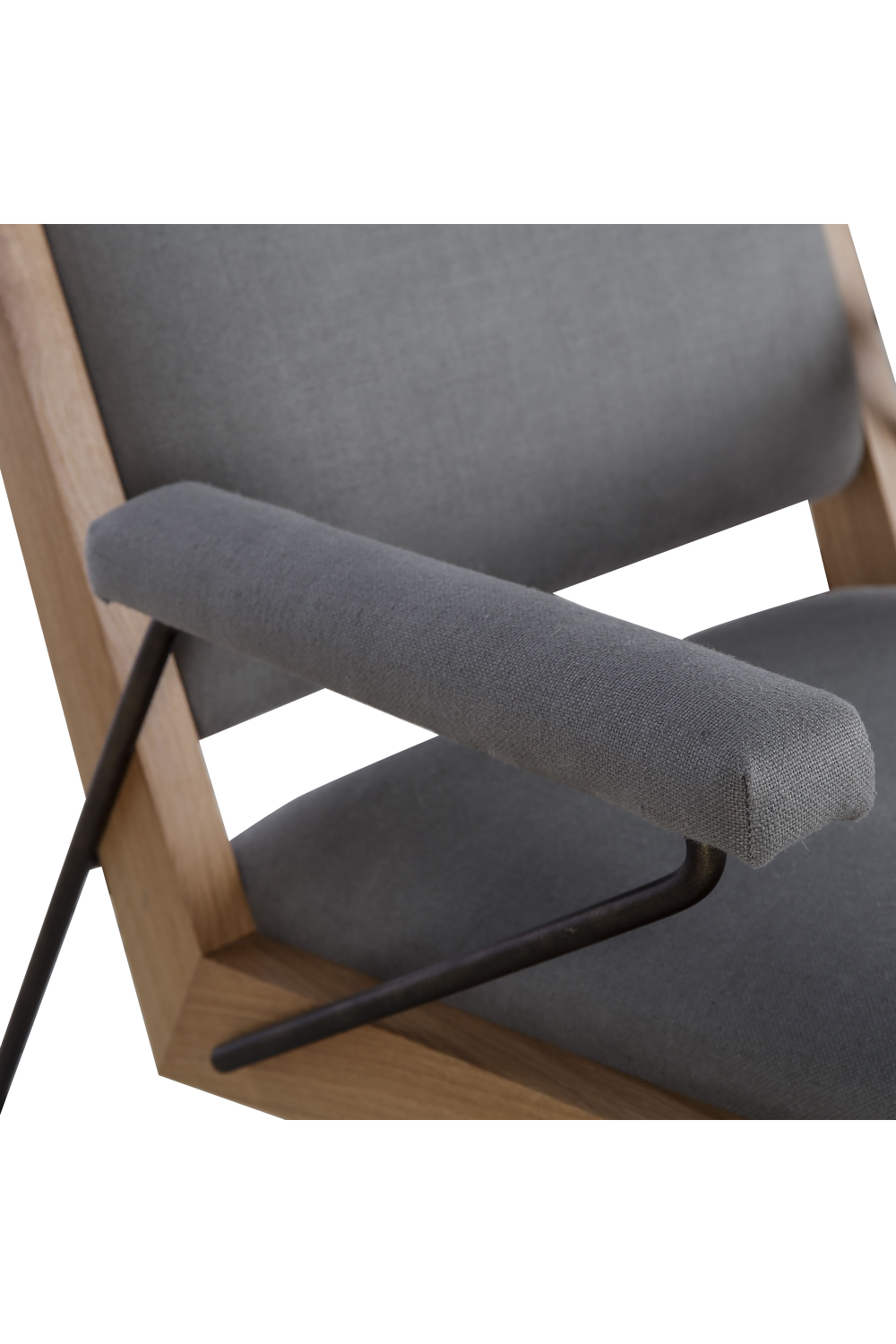 Oak Framed Gray Lounge Chair | Andrew Martin Marianne | Woodfurniture.com