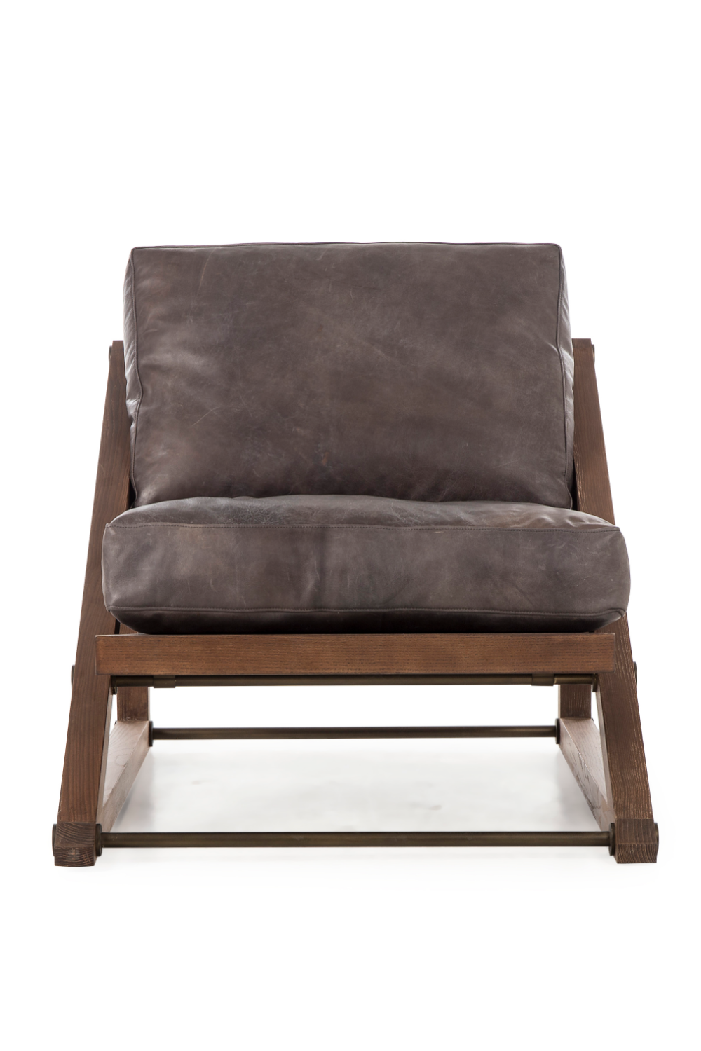 Black Leather Wood Framed Chair | Andrew Martin Teddy  | Woodfurniture.com