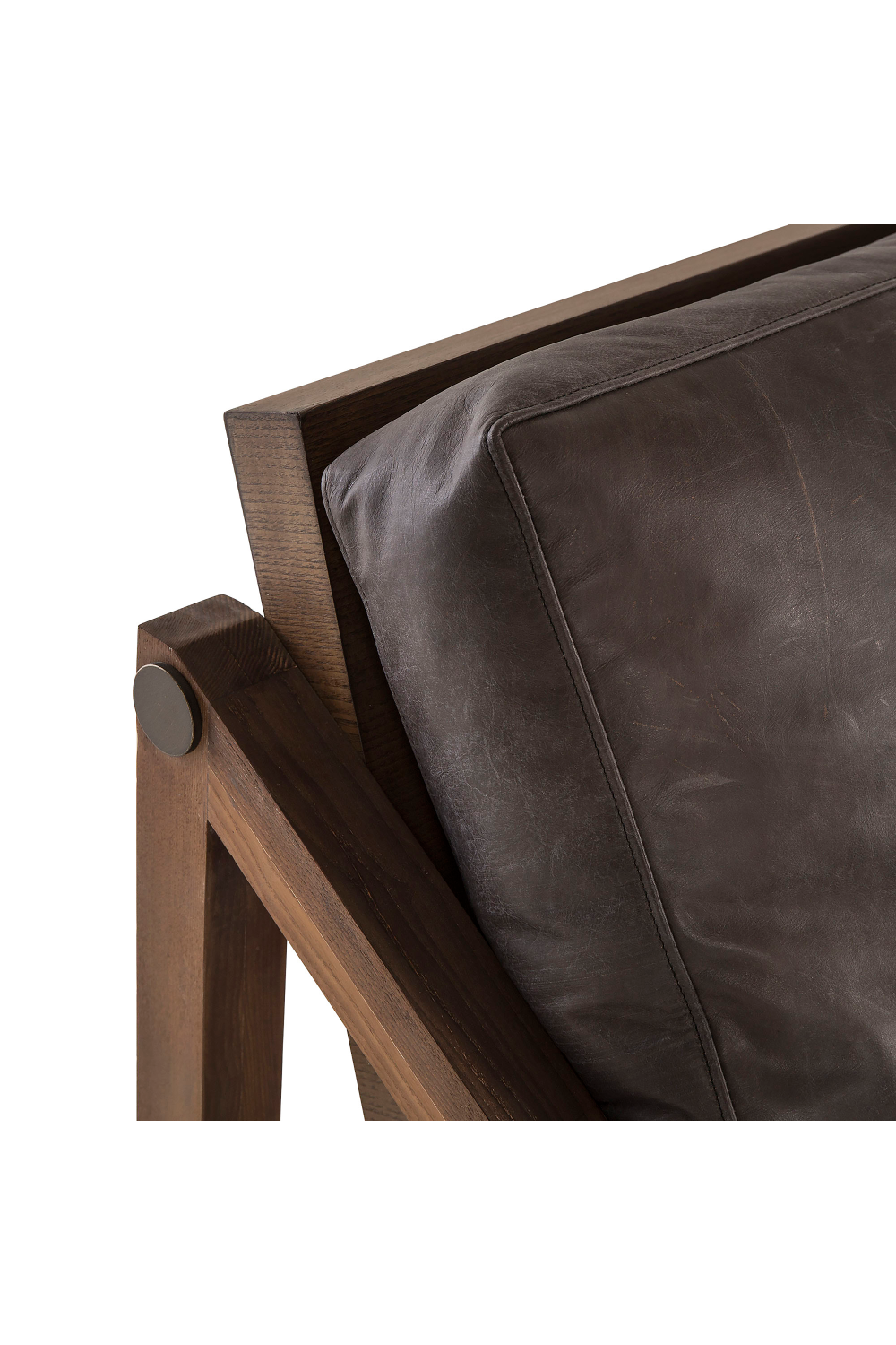 Black Leather Wood Framed Chair | Andrew Martin Teddy  | Woodfurniture.com