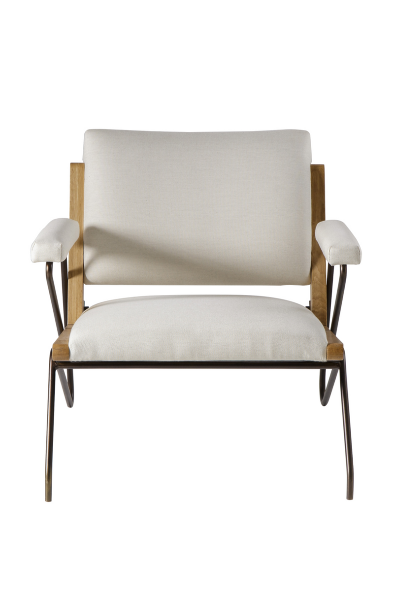 Oak Framed Beige Lounge Chair | Andrew Martin Marianne | Woodfurniture.com