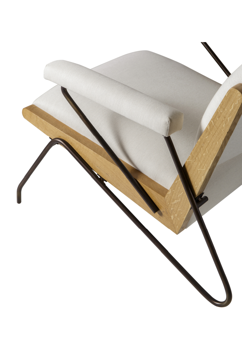 Oak Framed Beige Lounge Chair | Andrew Martin Marianne | Woodfurniture.com