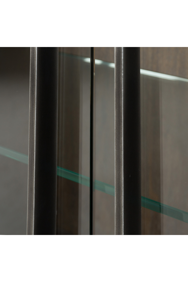 Cruzeta And Tempered Glass Bookcase | Andrew Martin Geoff | Woodfurniture.com