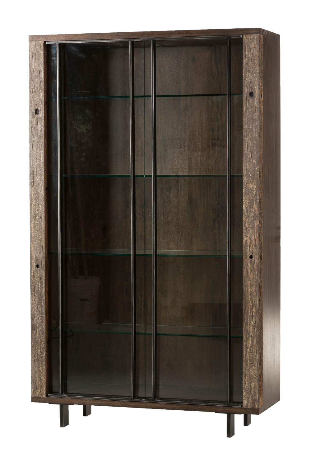 Cruzeta And Tempered Glass Bookcase | Andrew Martin Geoff | Woodfurniture.com