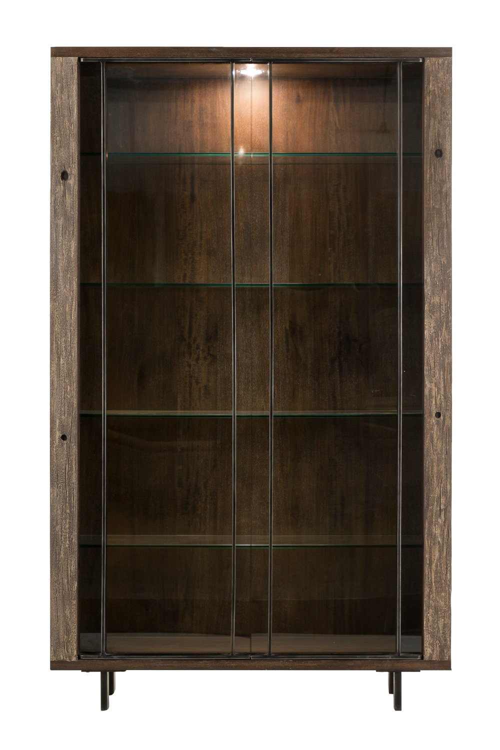 Cruzeta And Tempered Glass Bookcase | Andrew Martin Geoff | Woodfurniture.com