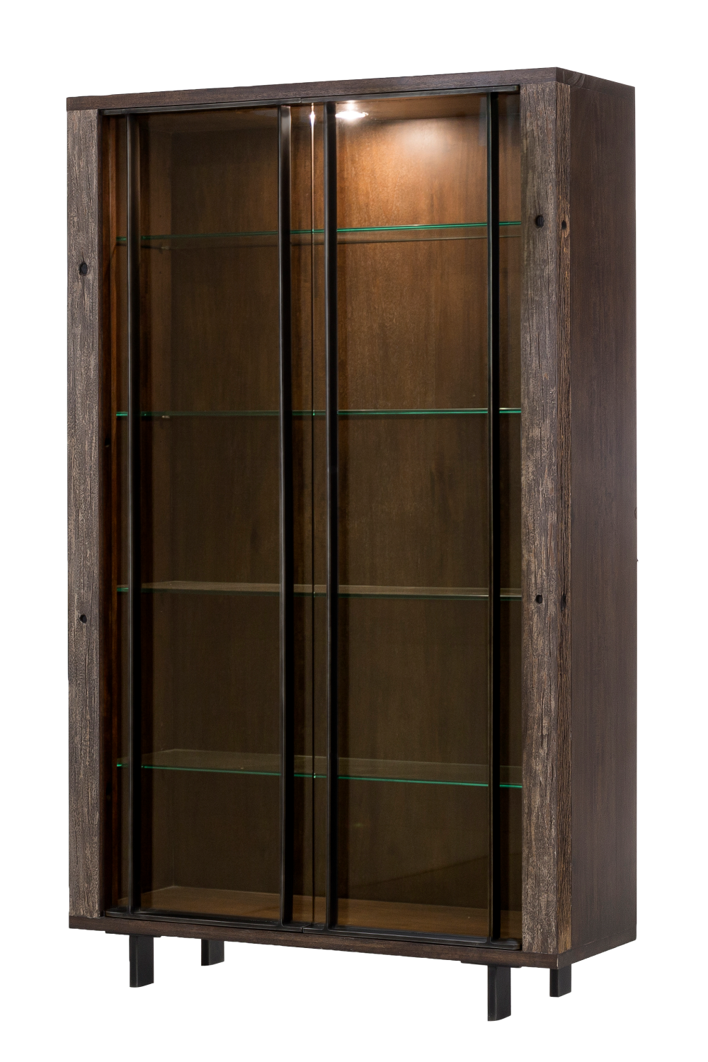 Cruzeta And Tempered Glass Bookcase | Andrew Martin Geoff | Woodfurniture.com