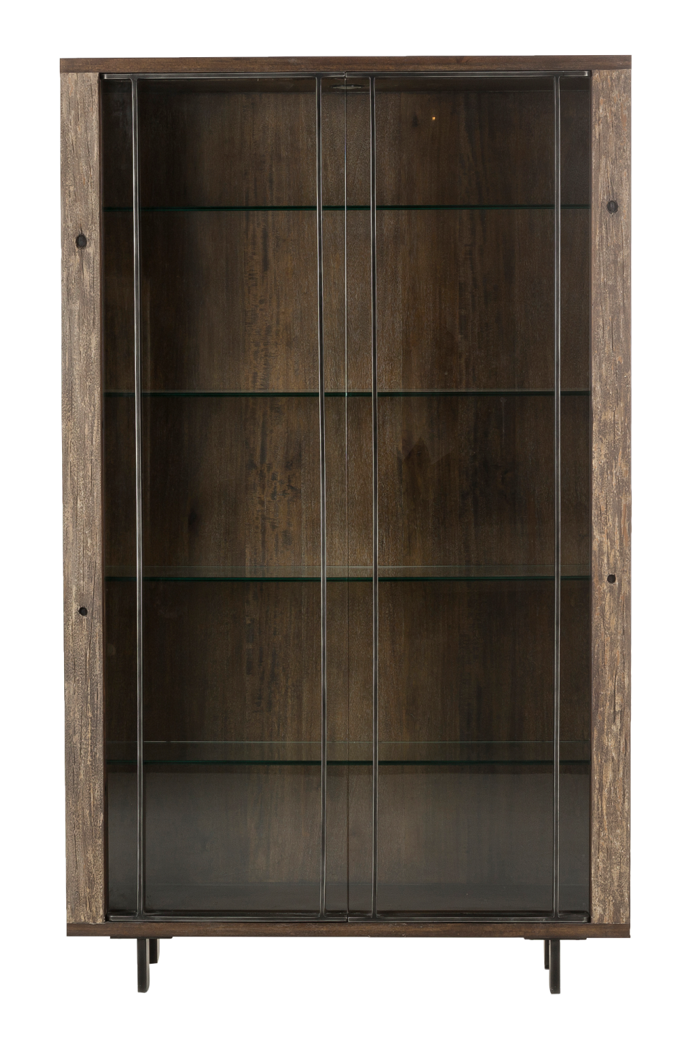 Cruzeta And Tempered Glass Bookcase | Andrew Martin Geoff | Woodfurniture.com