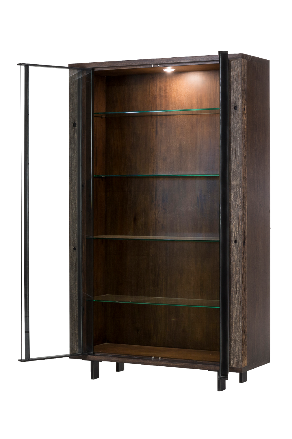 Cruzeta And Tempered Glass Bookcase | Andrew Martin Geoff | Woodfurniture.com