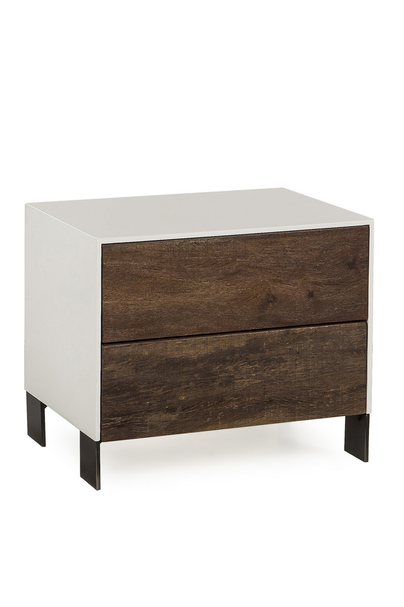 White Bedside Table with Peroba Drawers | Andrew Martin Cardosa | woodfurniture.com