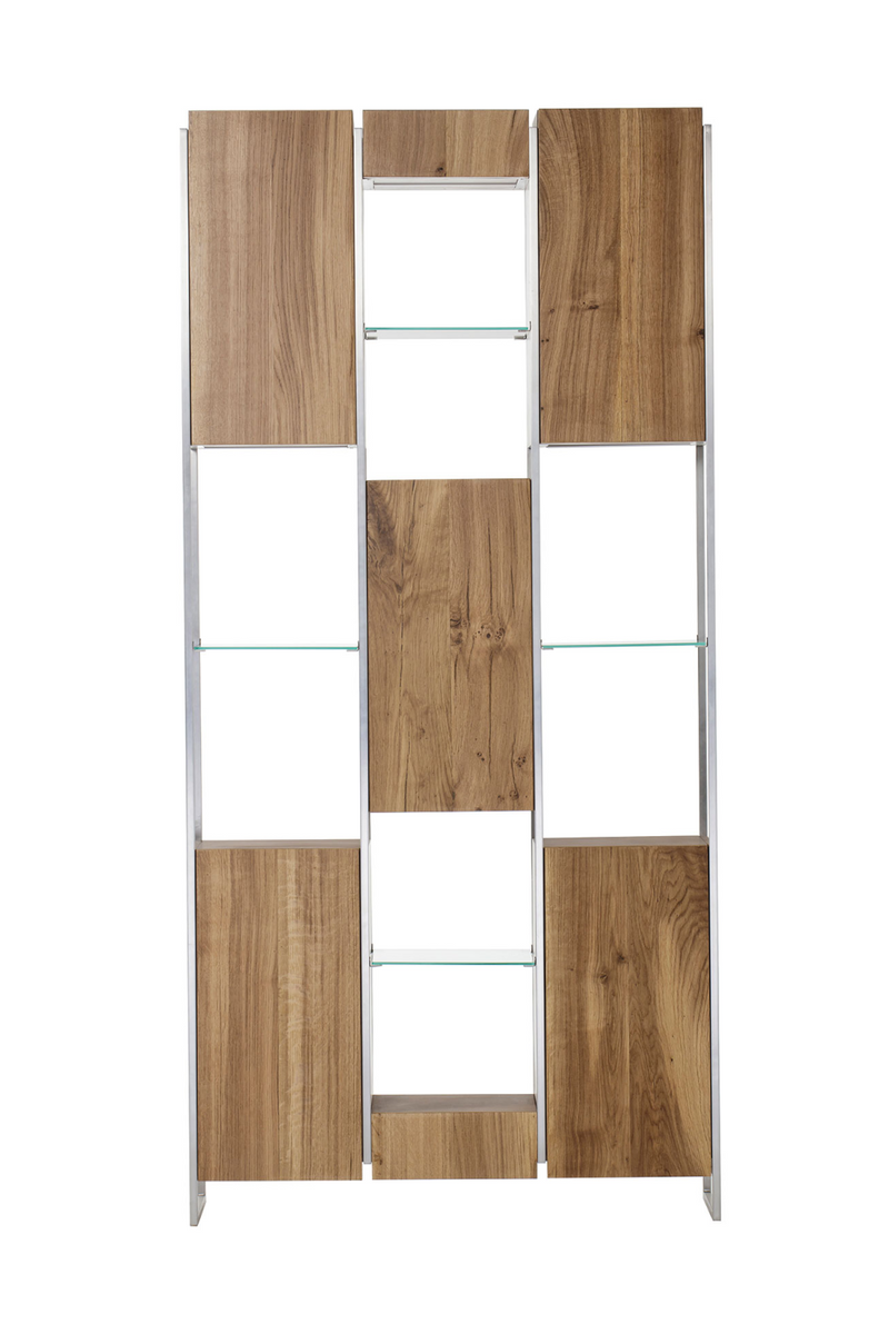 French Oak and Tempered Glass Bookcase | Andrew Martin Marley | Woodfurniture.com