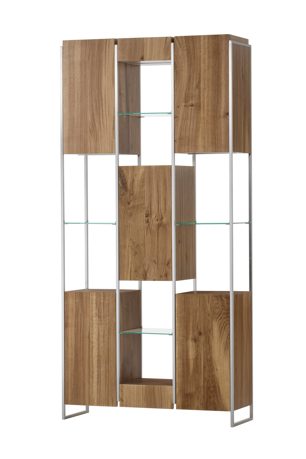 French Oak and Tempered Glass Bookcase | Andrew Martin Marley | Woodfurniture.com