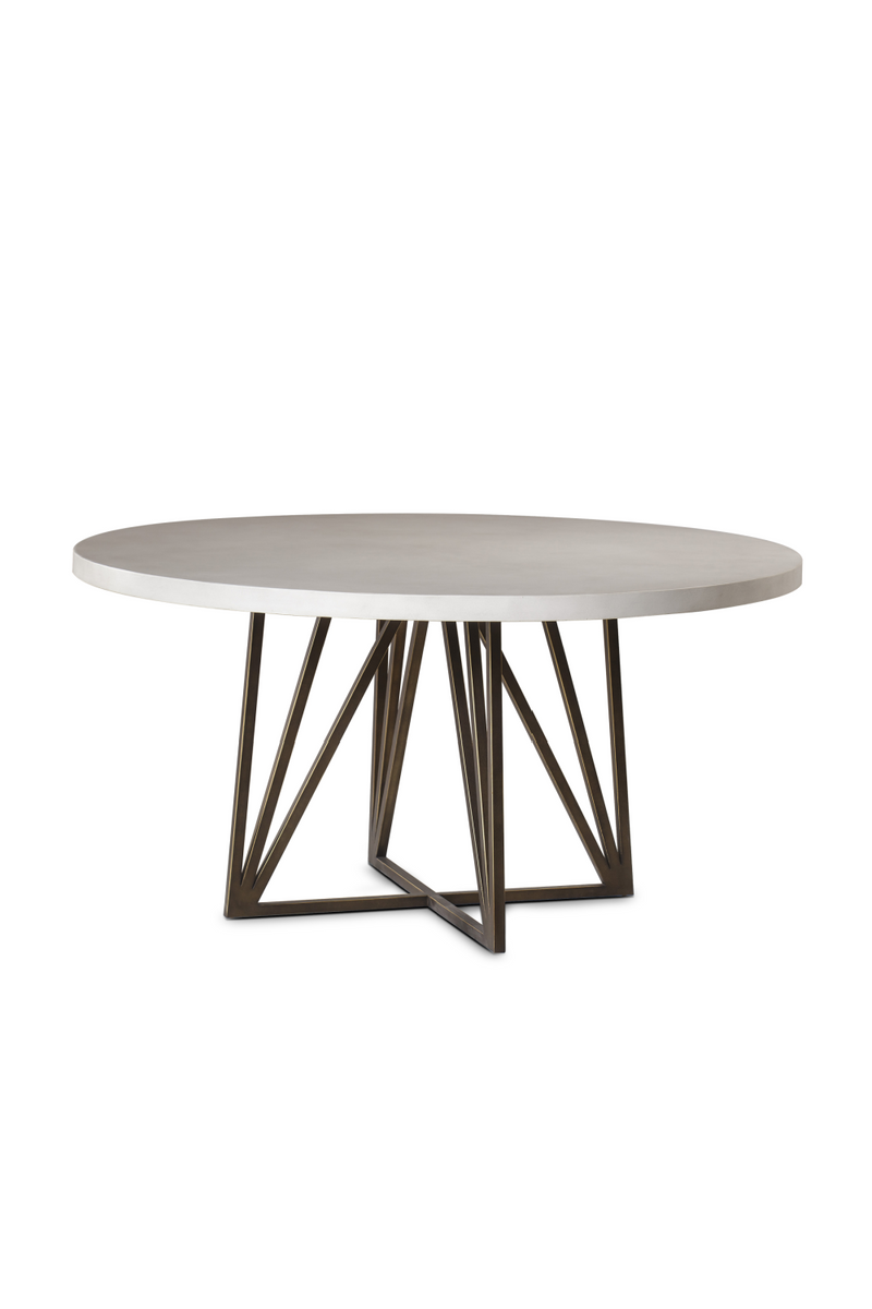 White Concrete Round Dining Table XL | Andrew Martin Emerson | woodfurniture.com