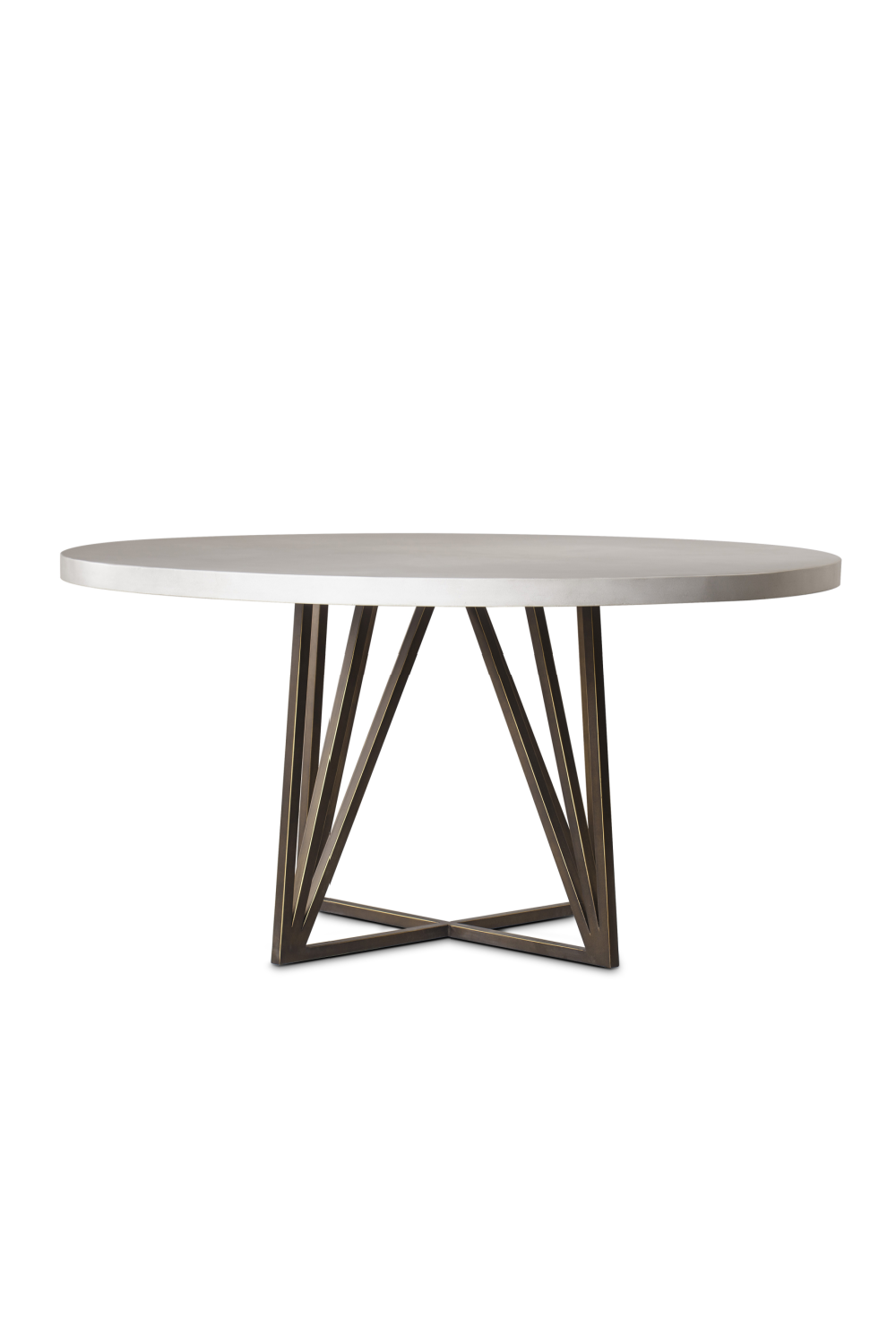 White Concrete Round Dining Table XL | Andrew Martin Emerson | woodfurniture.com